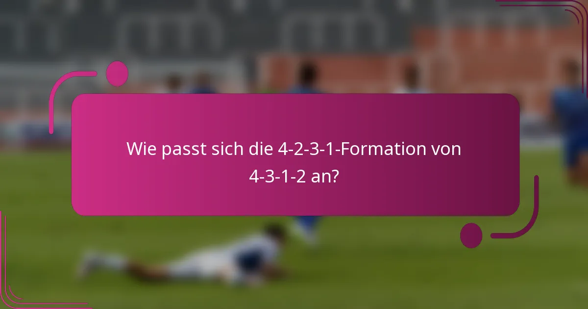Wie passt sich die 4-2-3-1-Formation von 4-3-1-2 an?